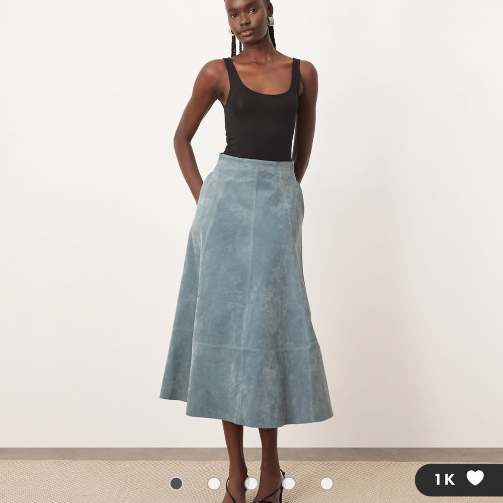 Asos arrange suede Blue Midi Skirt